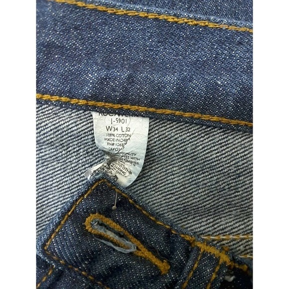 ROCAWEAR DENIM CO.~Men's Size 34×32~Blue Denim Jeans Button-Fly,100% Cotton. - Picture 12 of 12